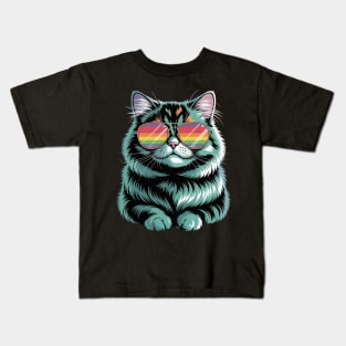 Sunglasses British Longhair Cat Highland Straight Kids T-Shirt